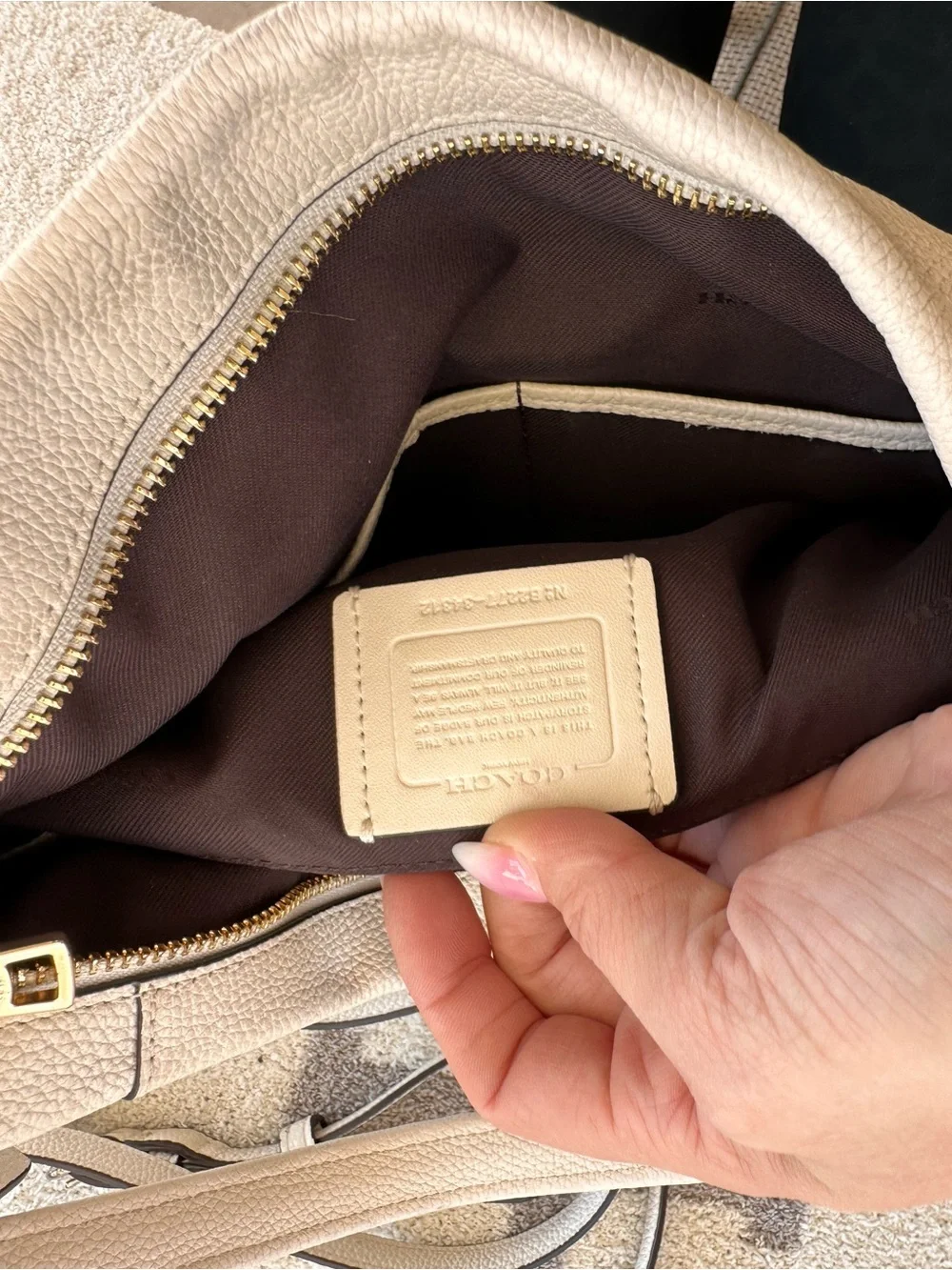 Coach Pebbled Leather Shoulder Bag in Cream with Gold Hardware 2022 scout hobo